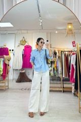 Áo sơ mi phối hoa Handmade linen tưng premium Cói Design