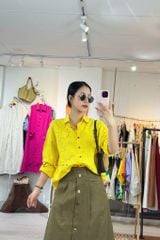 Áo sơ mi phối hoa Handmade linen tưng premium Cói Design