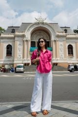 Áo sơ mi phối hoa Handmade linen tưng premium Cói Design