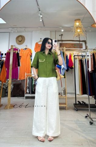Quần suông linen tưng premium Cói Design