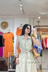 Chân váy tầng linen tưng premium Cói Design