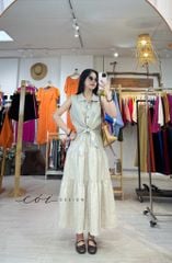 Chân váy tầng linen tưng premium Cói Design