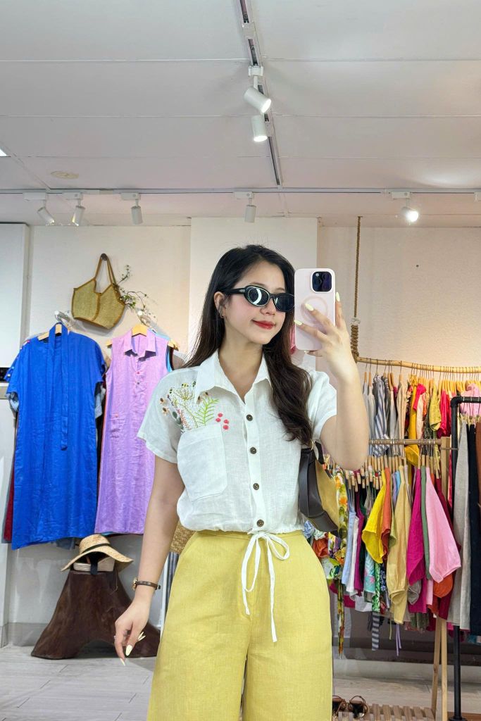 Quần lưng thun 2 túi phía sau linen tưng premium Cói Design