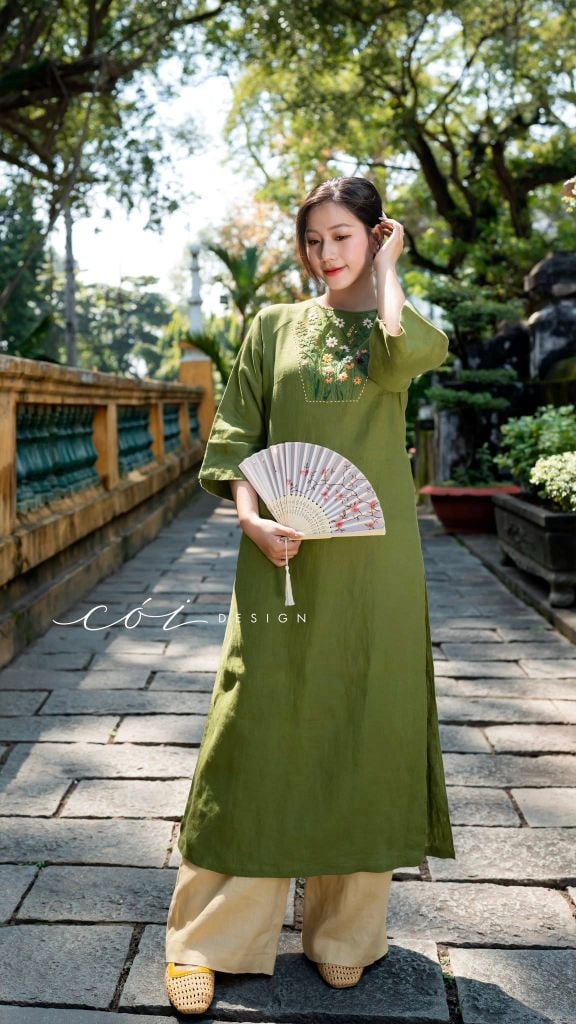 Áo dài Hoa Đồng Nội Cói Design