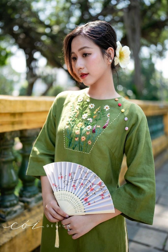 Áo dài Hoa Đồng Nội Cói Design