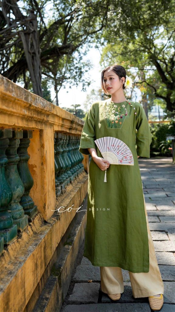 Áo dài Hoa Đồng Nội Cói Design