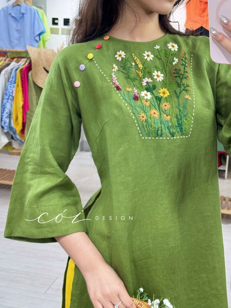Áo dài Hoa Đồng Nội Cói Design