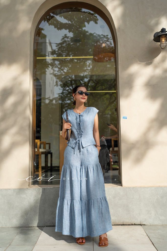 Quần váy linen tưng premium Cói Design