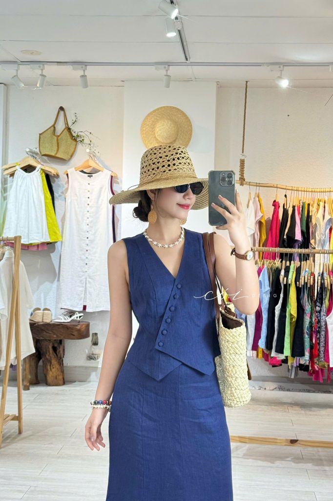 Chân váy 8 mảnh đuôi cá linen tưng premium Cói Design