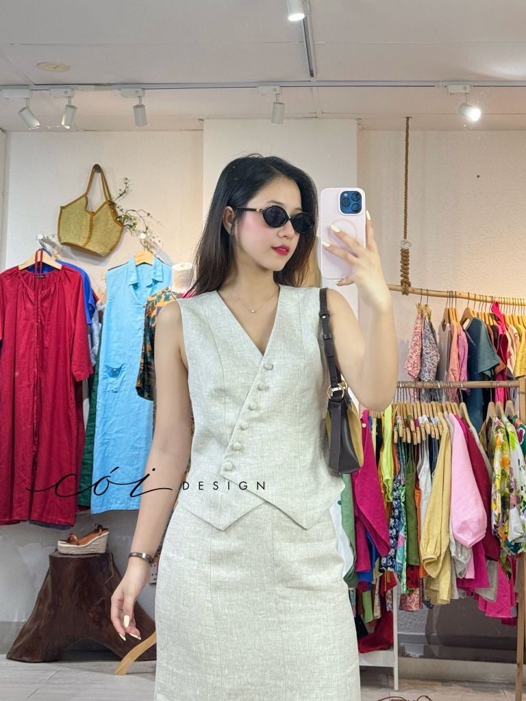Chân váy 8 mảnh đuôi cá linen tưng premium Cói Design