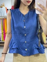 Áo sát nách phối lai bèo linen tưng premium Cói Design