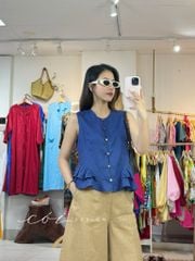 Quần 8 mảnh form váy linen tưng premium Cói Design