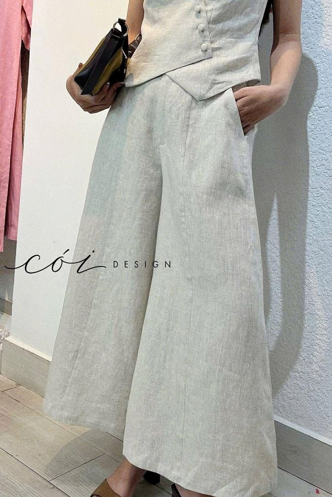 Quần 8 mảnh form váy linen tưng premium Cói Design