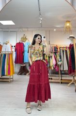 Áo cổ phối bèo linen tưng premium Cói Design