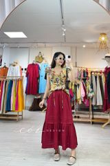 Áo cổ phối bèo linen tưng premium Cói Design