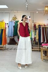 Quần 8 mảnh form váy linen tưng premium Cói Design