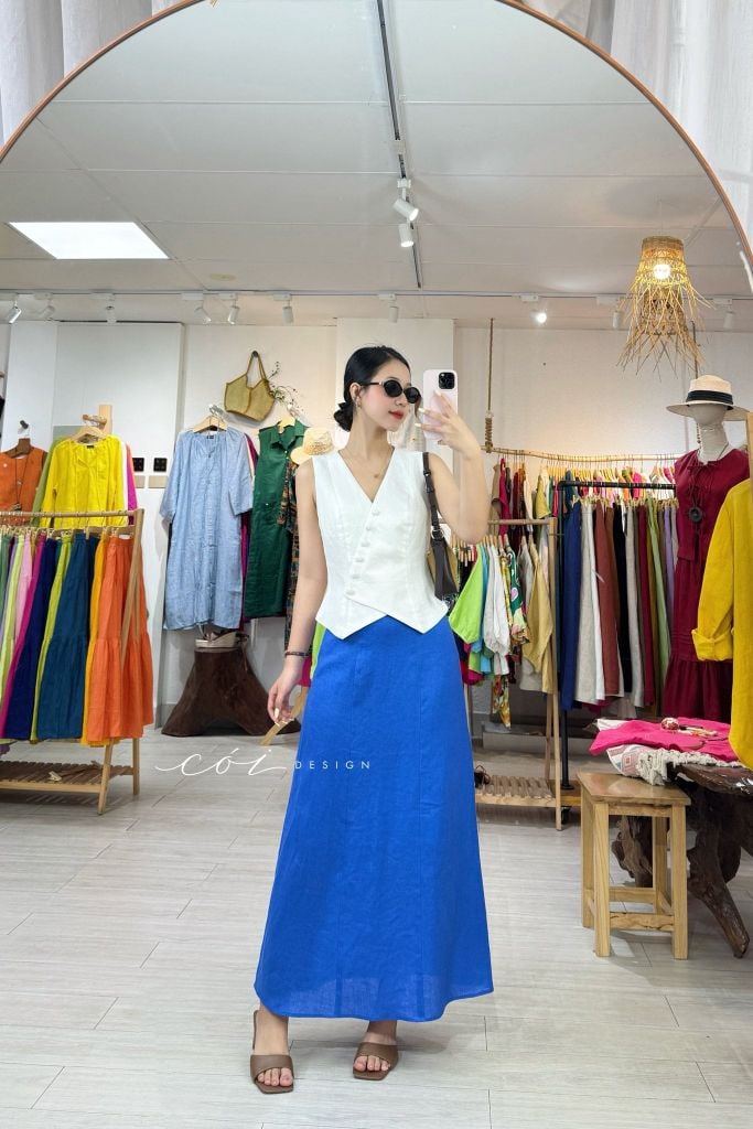 Chân váy 7 mảnh linen tưng premium Cói Design