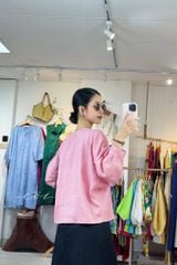 Áo tay phồng phối bèo linen tưng premium Cói Design