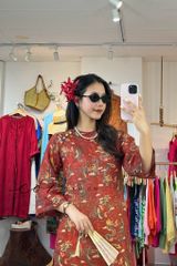 Áo dài sắc xuân linen tưng premium Cói Design