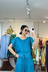 Quần 1 tầng suông lưng thun linen tưng premium Cói Design