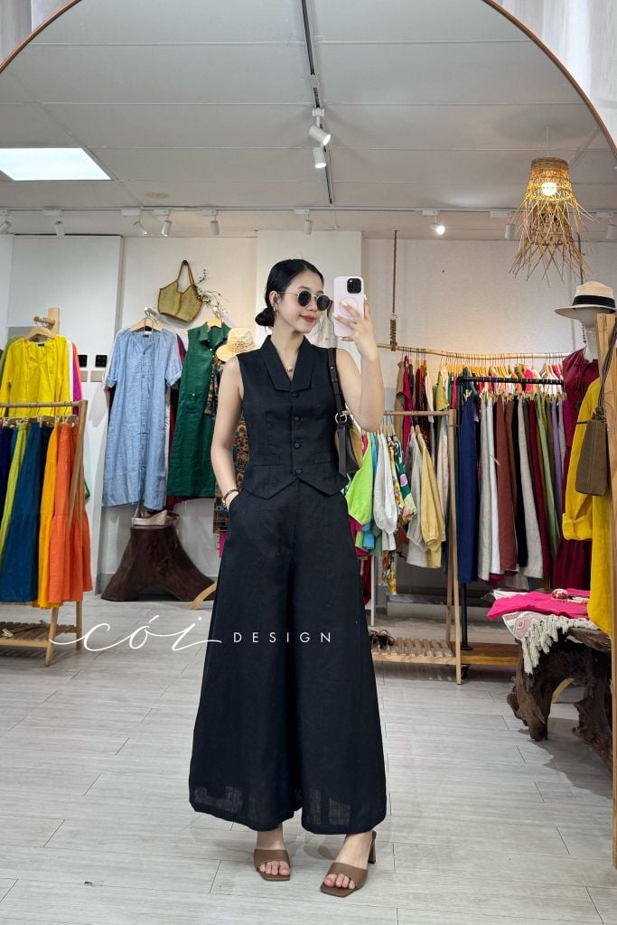 Quần 8 mảnh form váy linen tưng premium Cói Design