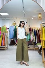 Áo sát nách lai bèo 2 bên linen tưng premium Cói Design