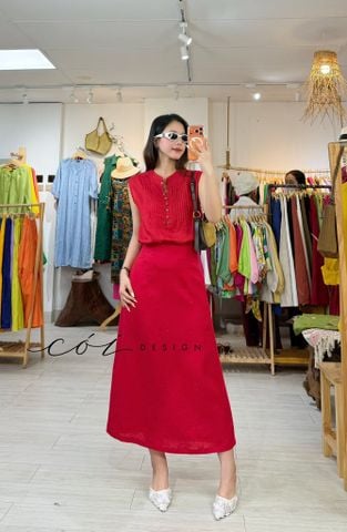 Chân váy A linen tưng premium Cói Design