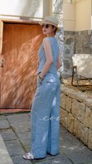 Quần suông phối nút linen tưng premium Cói Design