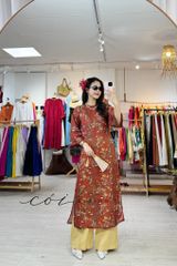 Áo dài sắc xuân linen tưng premium Cói Design