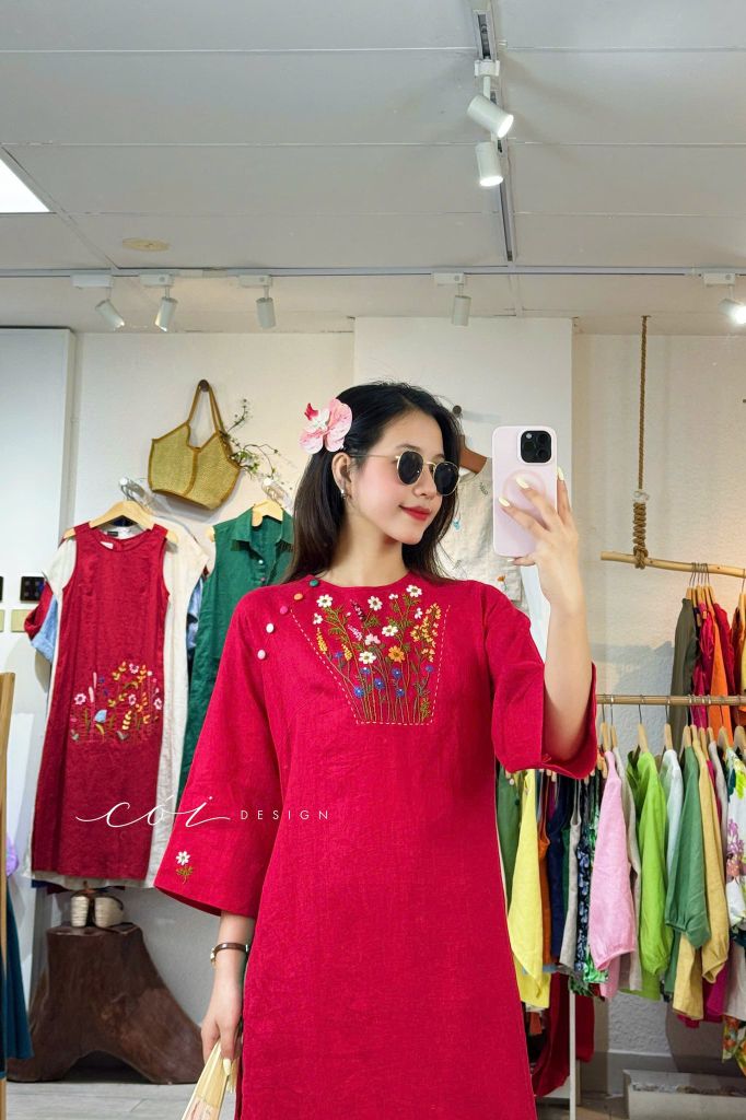 Áo dài Hoa Đồng Nội Cói Design