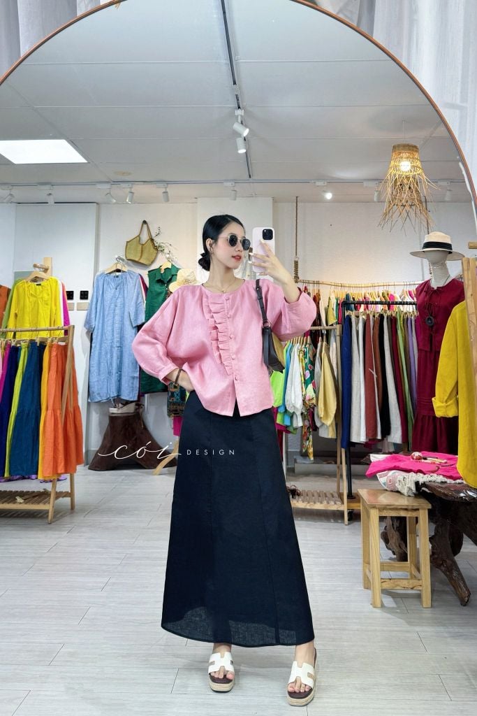 Chân váy 7 mảnh linen tưng premium Cói Design