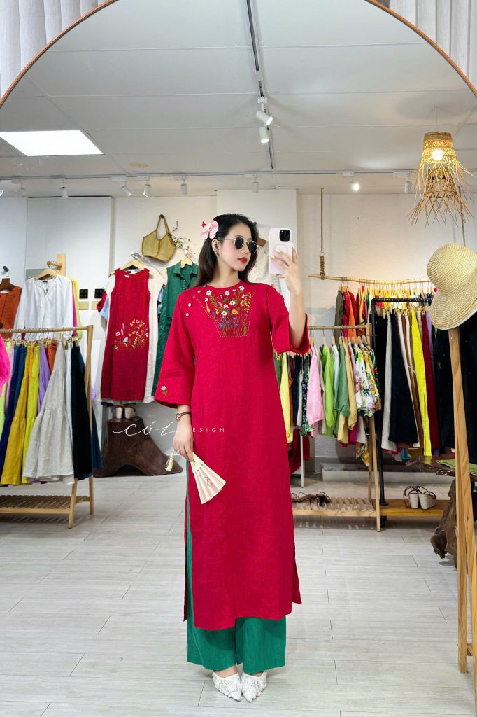 Áo dài Hoa Đồng Nội Cói Design