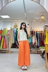 Quần 1 tầng suông lưng thun linen tưng premium Cói Design