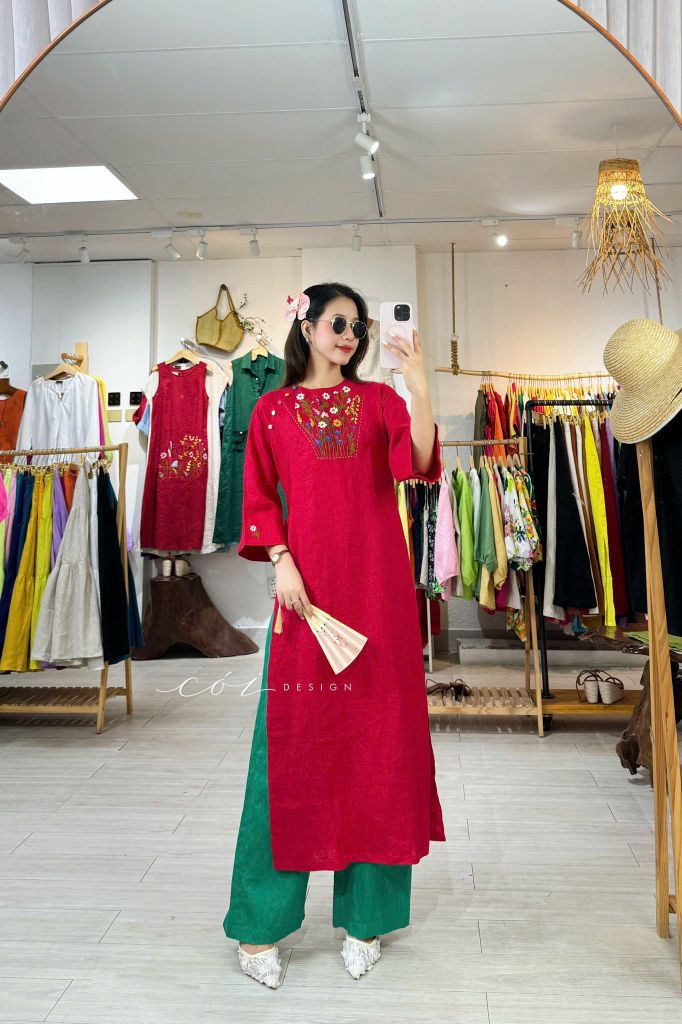Áo dài Hoa Đồng Nội Cói Design