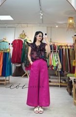 Áo cổ phối bèo linen tưng premium Cói Design