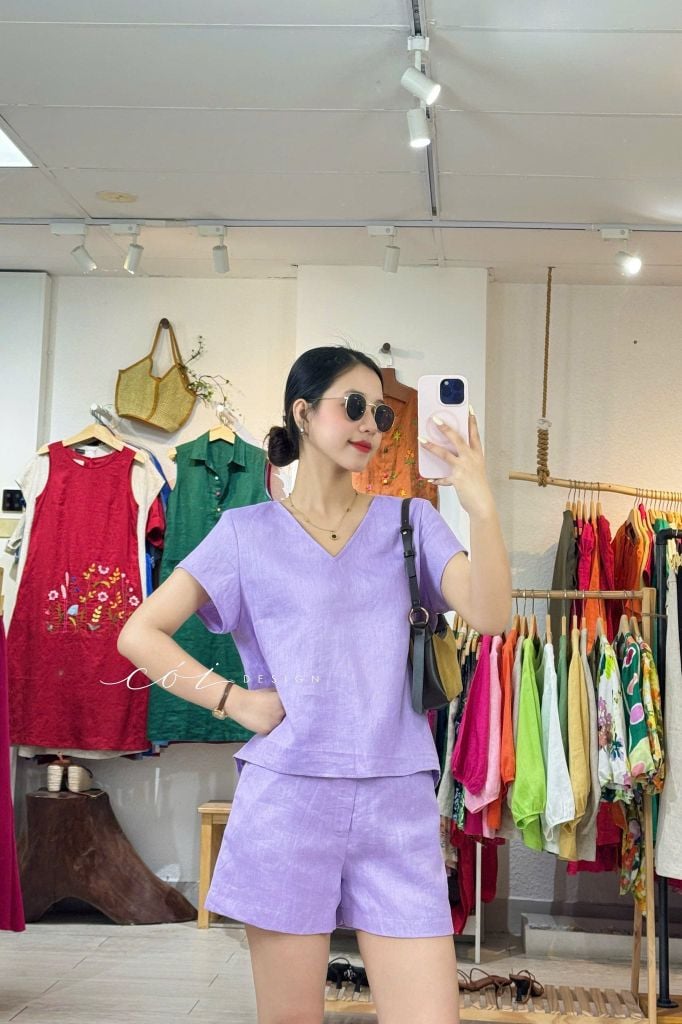 Quần short blazer linen tưng prenium  Cói Design
