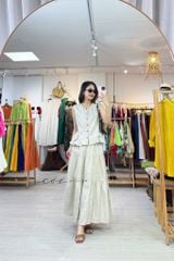 Áo sát nách lai bèo 2 bên linen tưng premium Cói Design