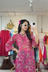 Áo dài sắc xuân linen tưng premium Cói Design