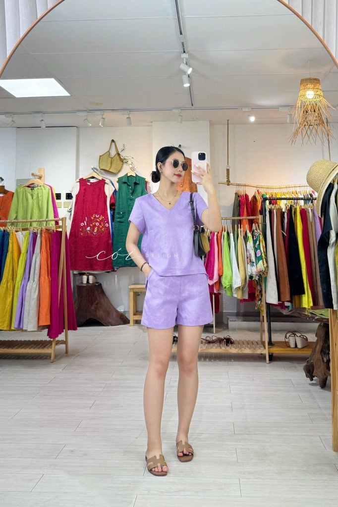 Quần short blazer linen tưng prenium  Cói Design