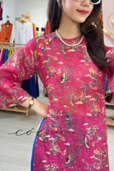 Áo dài sắc xuân linen tưng premium Cói Design