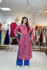 Áo dài sắc xuân linen tưng premium Cói Design