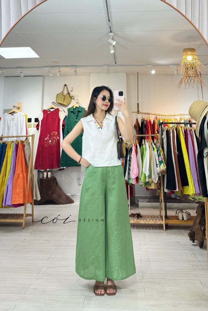 Quần 8 mảnh form váy linen tưng premium Cói Design