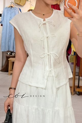 Chân váy dáng dài 1 tầng linen tưng premium Cói Design