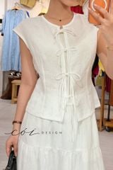 Chân váy dáng dài 1 tầng linen tưng premium Cói Design