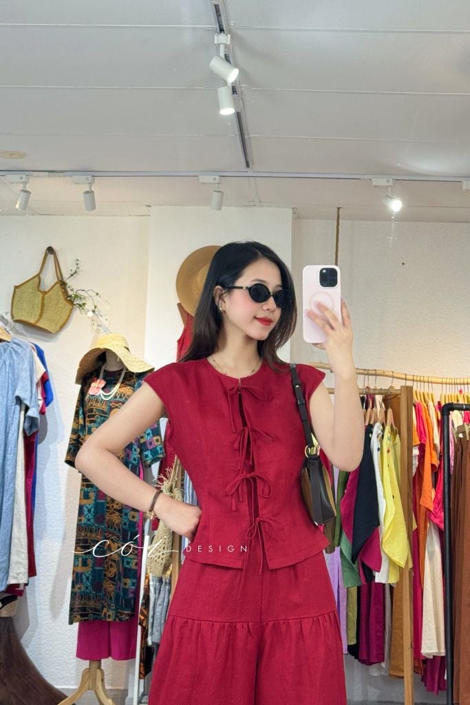 Quần 1 tầng suông lưng thun linen tưng premium Cói Design