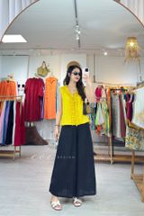 Áo sát nách cổ V viền bèo linen tưng premium Cói Design