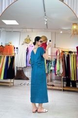 Đầm suông xoắn lưng linen tưng premium Cói Design