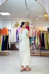 Đầm suông xoắn lưng linen tưng premium Cói Design