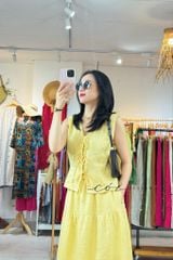 Chân váy dáng dài 1 tầng linen tưng premium Cói Design