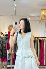 Chân váy dáng dài 1 tầng linen tưng premium Cói Design